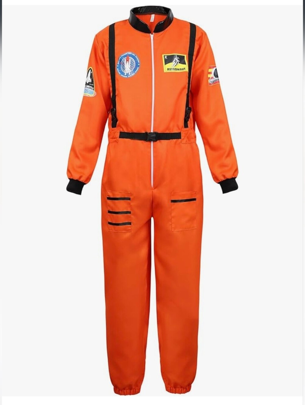 Orange Astronaut One-Piece Costume Jumpsuit Size M Adult